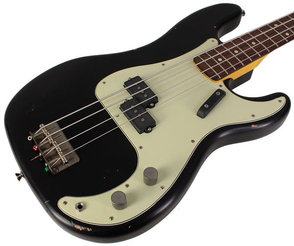 Nash PB-63 Bass Guitar, Black, Light Aging