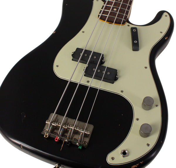 Nash PB-63 Bass Guitar, Black, Light Aging