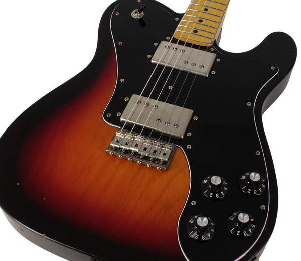 Nash T-72TL Thinline Guitar, 3 Tone Sunburst, Light Aging