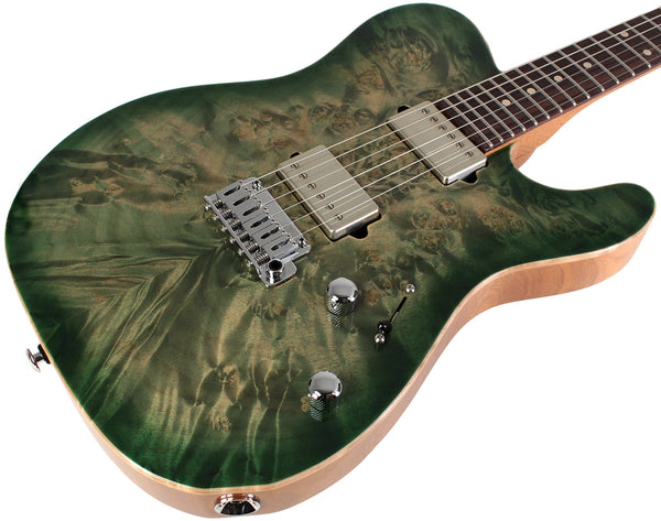 Suhr Select Modern T Mahogany Guitar, Faded Trans Green Burst 