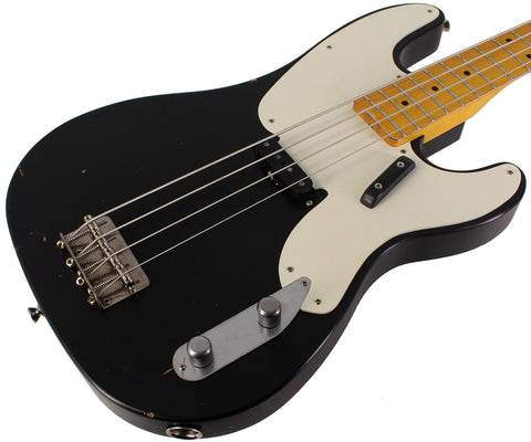 Nash PB52 Bass Guitar, Black, Light Aging