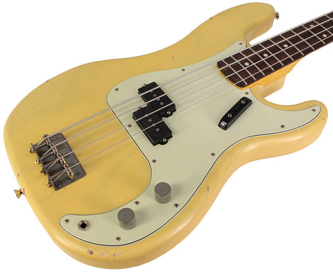 Nash PB63 Bass Guitar, Cream, Light Aging