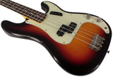 Nash PB63 Bass Guitar, 3-Tone Sunburst, Light Aging