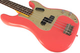 Nash PB63 Bass Guitar, Fiesta Red, Light Aging