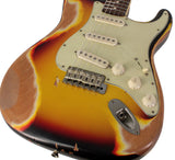 Nash S63 Guitar, 3-Tone Sunburst, Heavy Aging