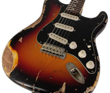 Nash S63 Guitar, 3-Tone Sunburst, Black PG, Heavy Aging