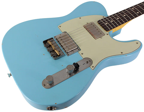 Nash T2HB Guitar, Sonic Blue, Light Aging