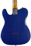 Nash T57 Guitar, Blue Sparkle, Matching Headstock, Medium Aging