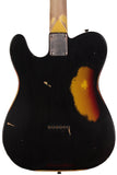 Nash T-63 Guitar, Black over 3 Tone Sunburst, Heavy Aging