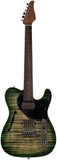 Suhr Select Alt T Guitar, Faded Trans Green Burst, Black PG