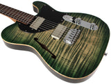 Suhr Select Alt T Guitar, Faded Trans Green Burst, Black PG