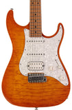 Suhr Standard Plus Guitar, Trans Honey Amber Burst, Roasted Maple