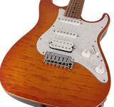 Suhr Standard Plus Guitar, Trans Honey Amber Burst, Roasted Maple