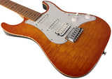 Suhr Standard Plus Guitar, Trans Honey Amber Burst, Roasted Maple