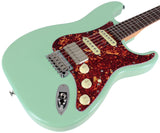 Suhr Select Classic S HSS Guitar, Roasted Neck, Surf Green, Tortoise Shell