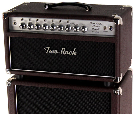 Two-Rock Classic Reverb Signature 40/20 Head, 2x12 Cab, Silverface, Brown Ostrich