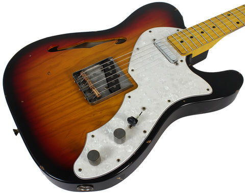 Nash T69TL Thin Line Guitar, 3 Tone Sunburst