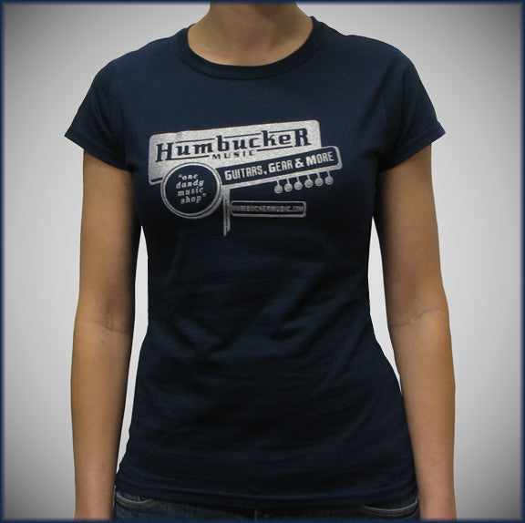 Humbucker Womens Junior T-Shirt - Navy w/ Logo | Humbucker Music